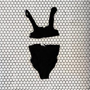 Youswim Black Eva High Wast Two Piece Bikini Swimsuit